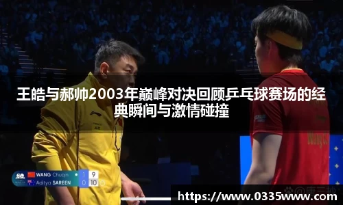 王皓与郝帅2003年巅峰对决回顾乒乓球赛场的经典瞬间与激情碰撞